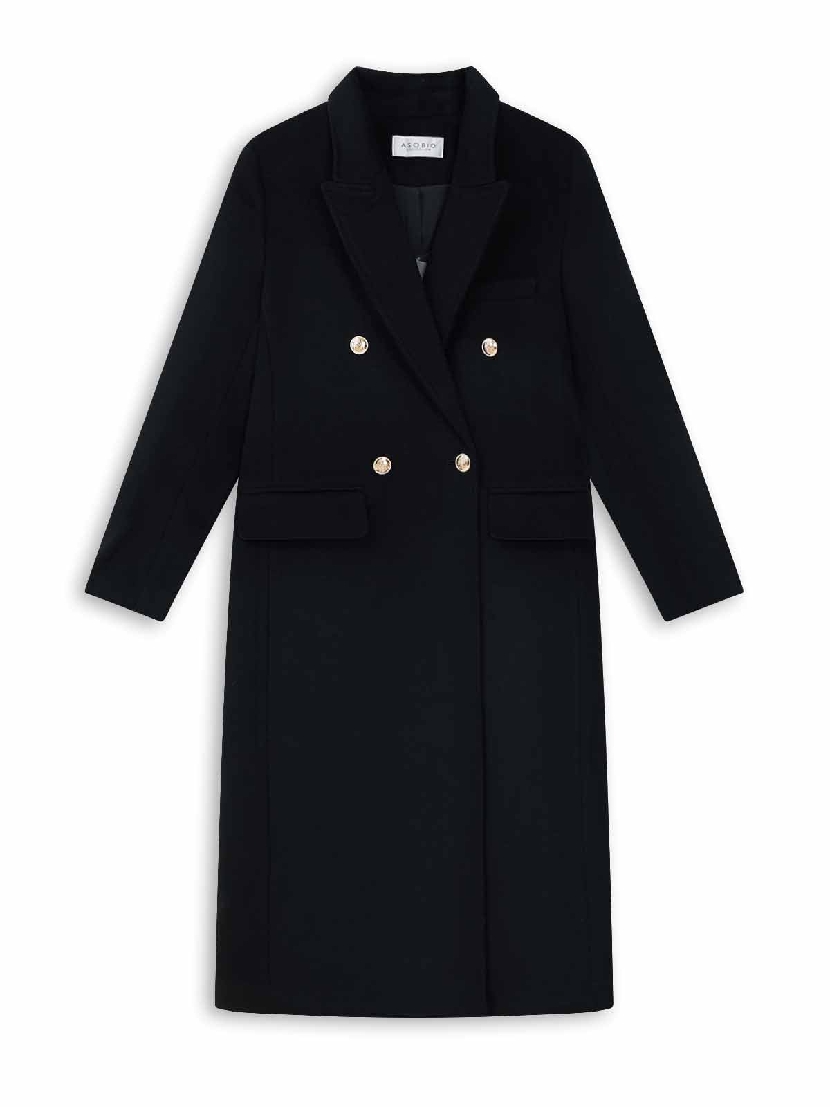 Classic Straight-Fitting Double-Breasted Soft Wool Coat