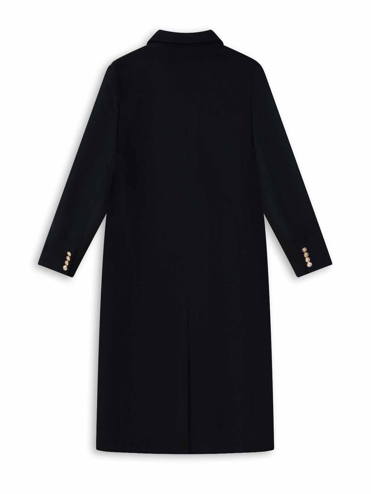 Classic Straight-Fitting Double-Breasted Soft Wool Coat