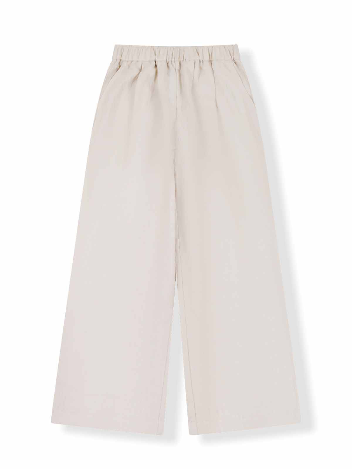 Mid-Rise Relaxed Wide-Leg Tencel Cotton Pants