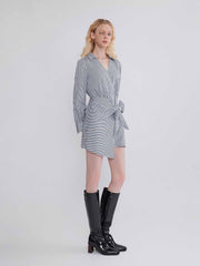 Long-Sleeve Wrap Shirt Dress