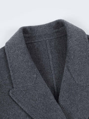 ASOBIO Double-Breasted Cashmere-Wool Blend Long Coat