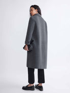 ASOBIO Double-Breasted Cashmere-Wool Blend Long Coat