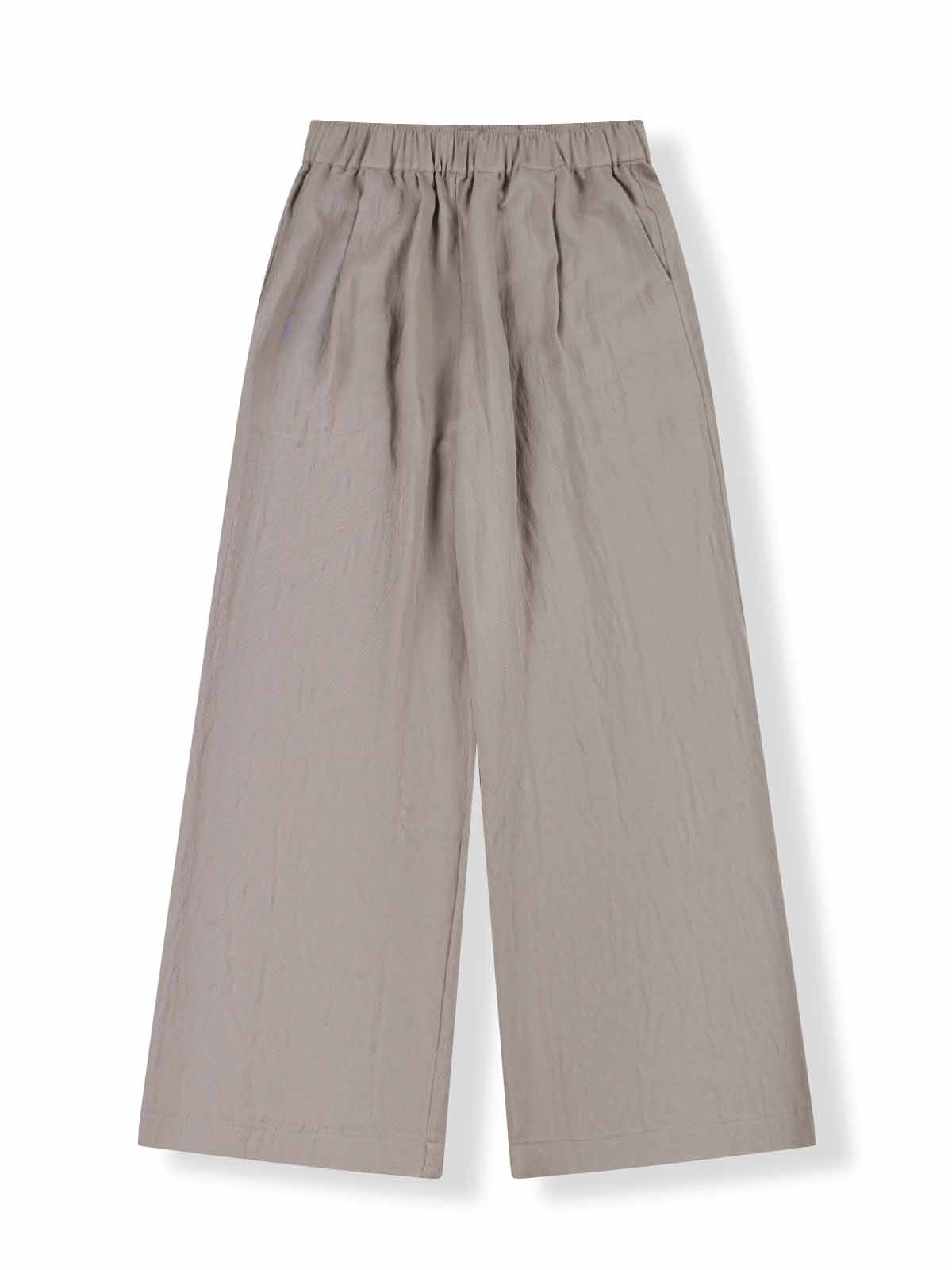 Mid-Rise Relaxed Wide-Leg Tencel Cotton Pants