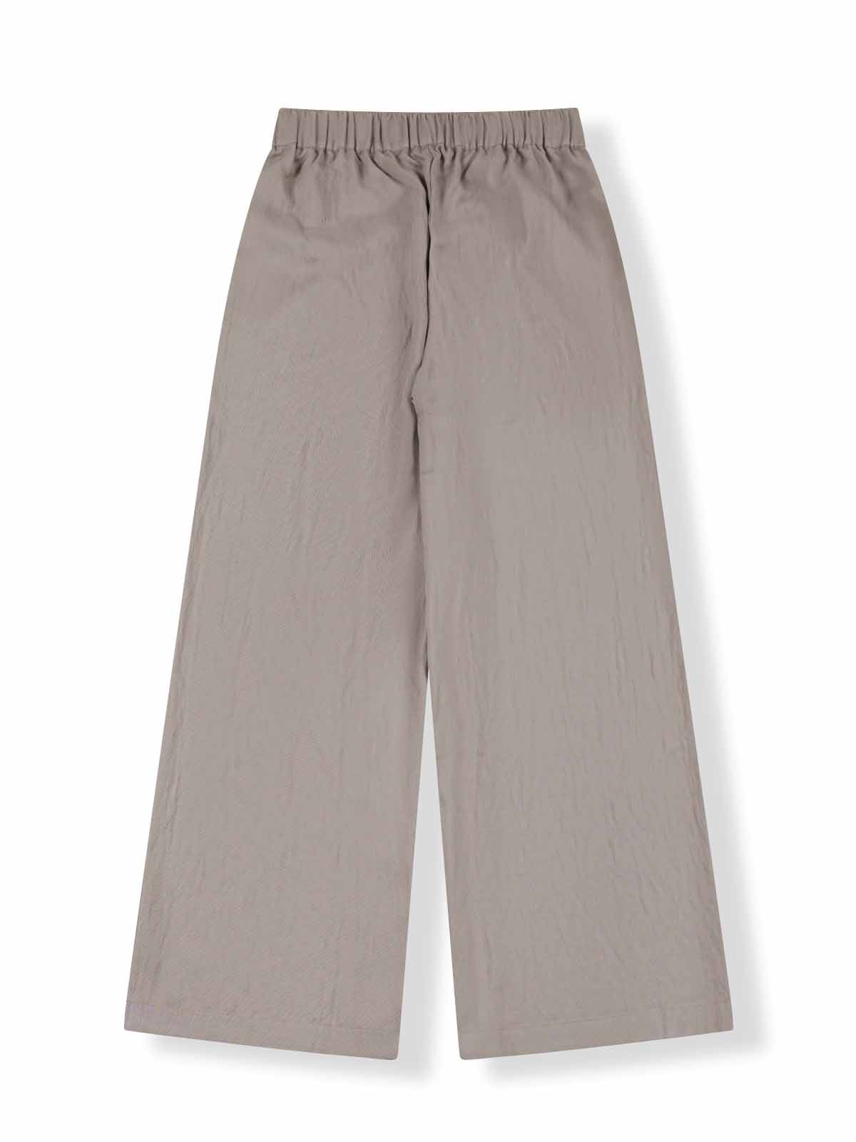 Mid-Rise Relaxed Wide-Leg Tencel Cotton Pants