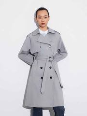 Double-Breasted A-Line Trench Coat