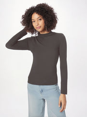 ASOBIO Wool-Blend Half-Turtleneck Top