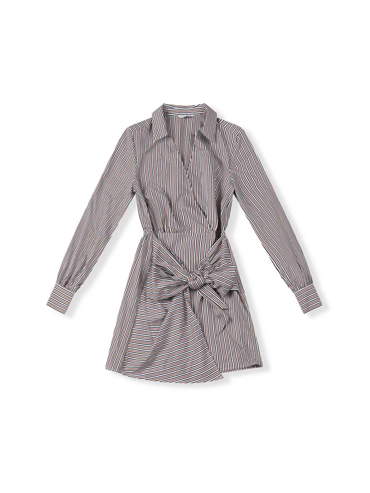 Long-Sleeve Wrap Shirt Dress