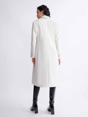 Classic Straight-Fitting Double-Breasted Soft Wool Coat