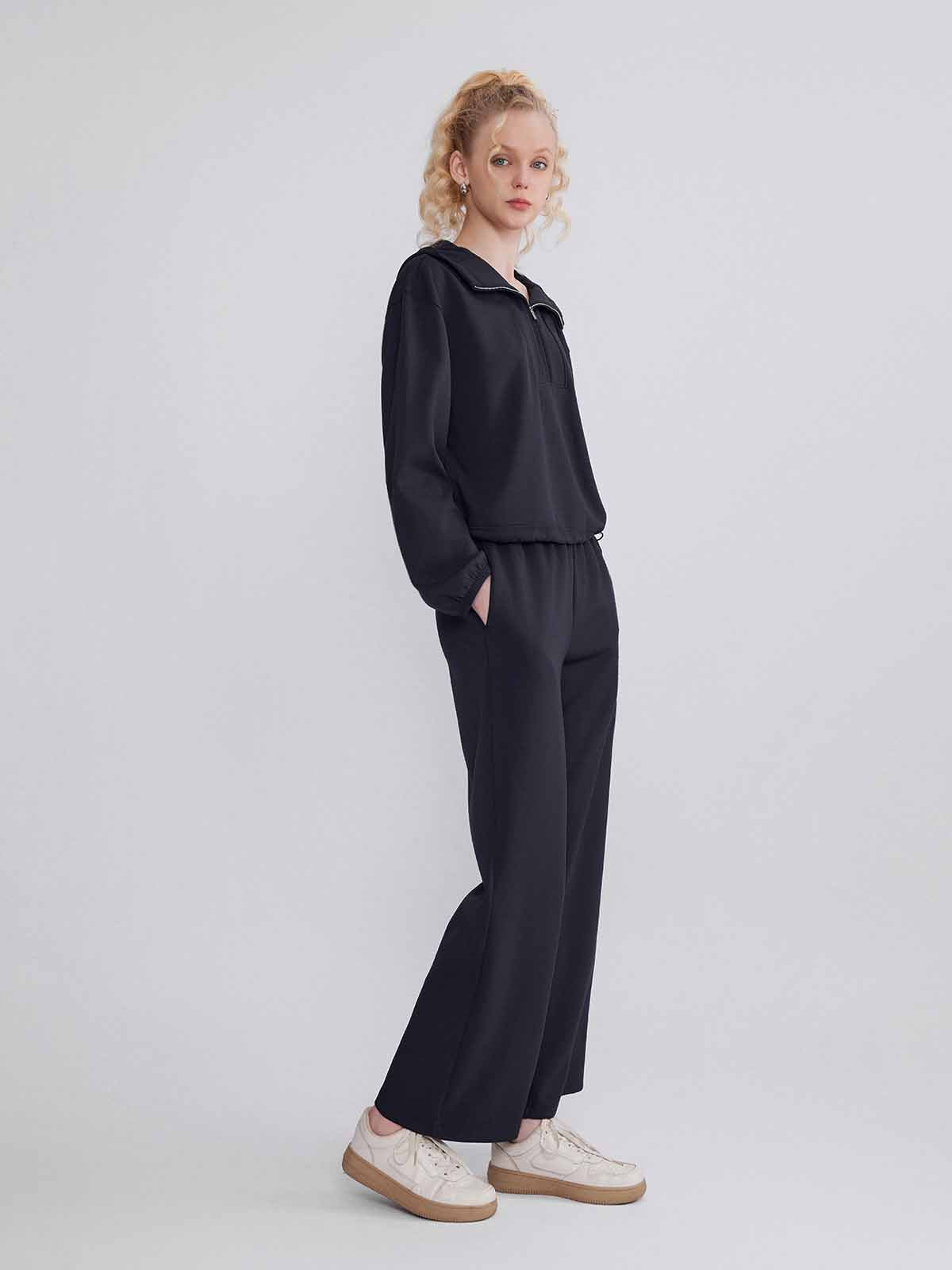 Mid-Rise Wide-Leg Cozy Sweatpants