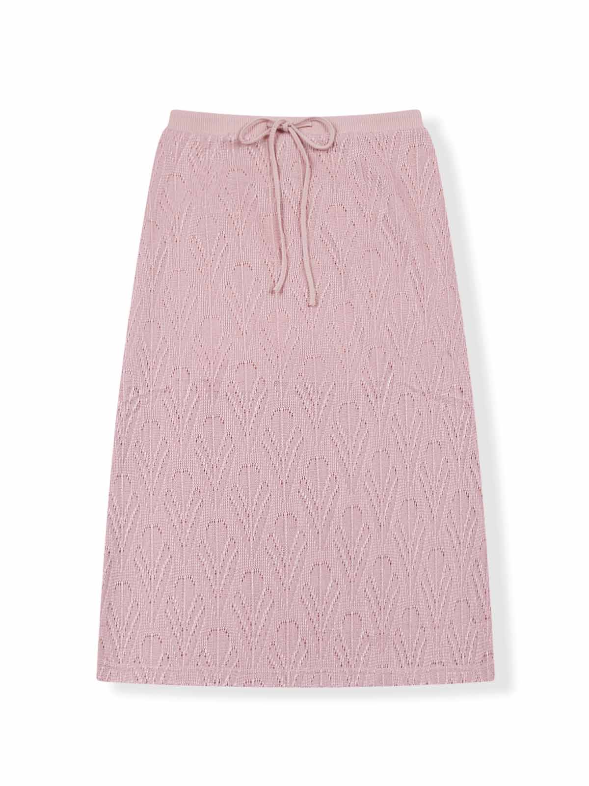 Hollow A-Line Knit Midi Skirt