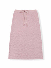 Hollow A-Line Knit Midi Skirt