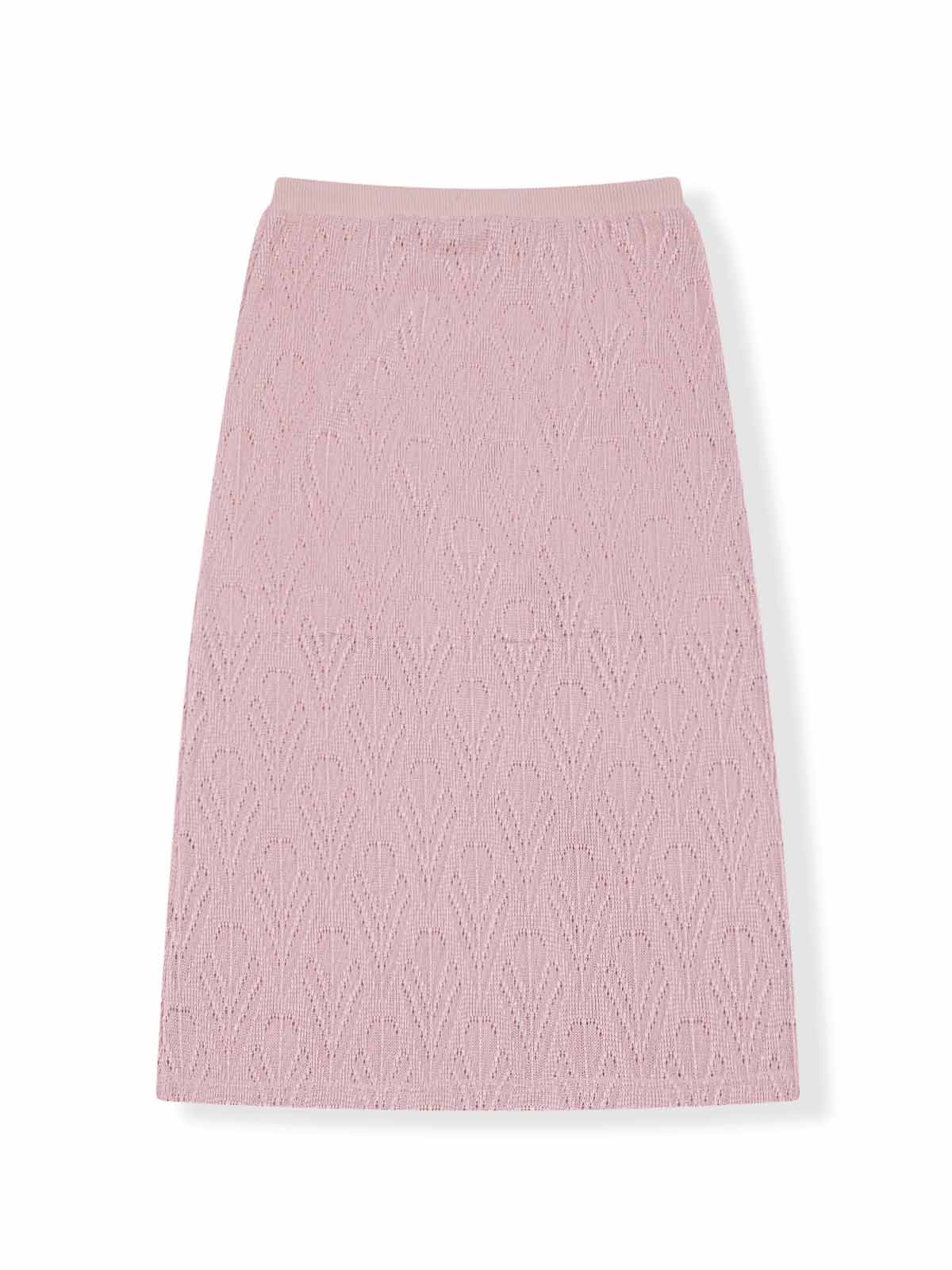 Hollow A-Line Knit Midi Skirt