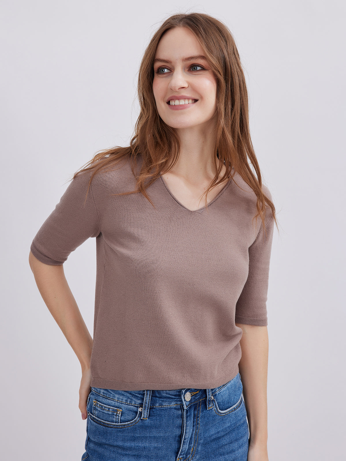Brown Asobio Stylish and Cozy Knitwear for Women