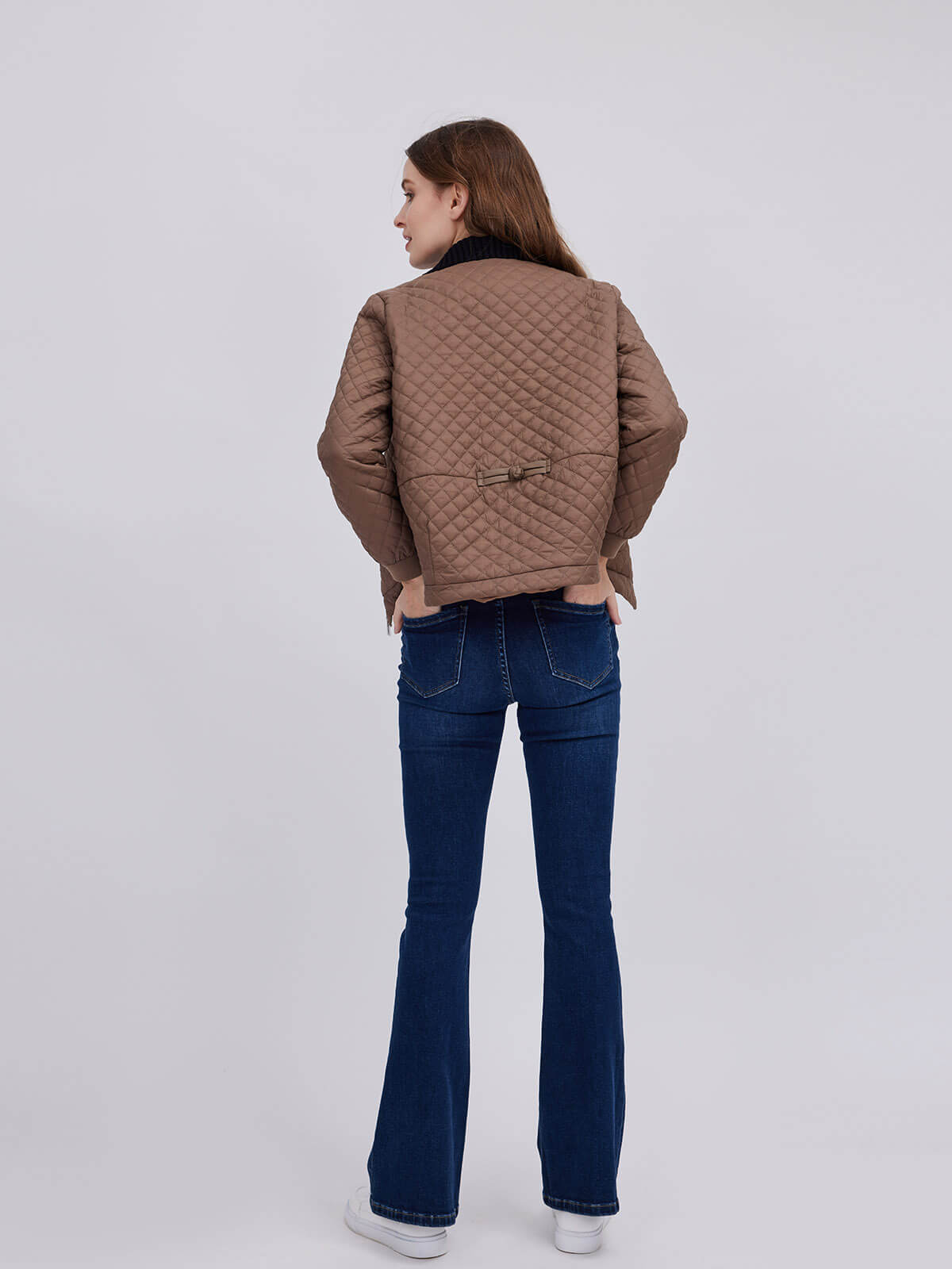 Brown Light Knit Fabric Jacket