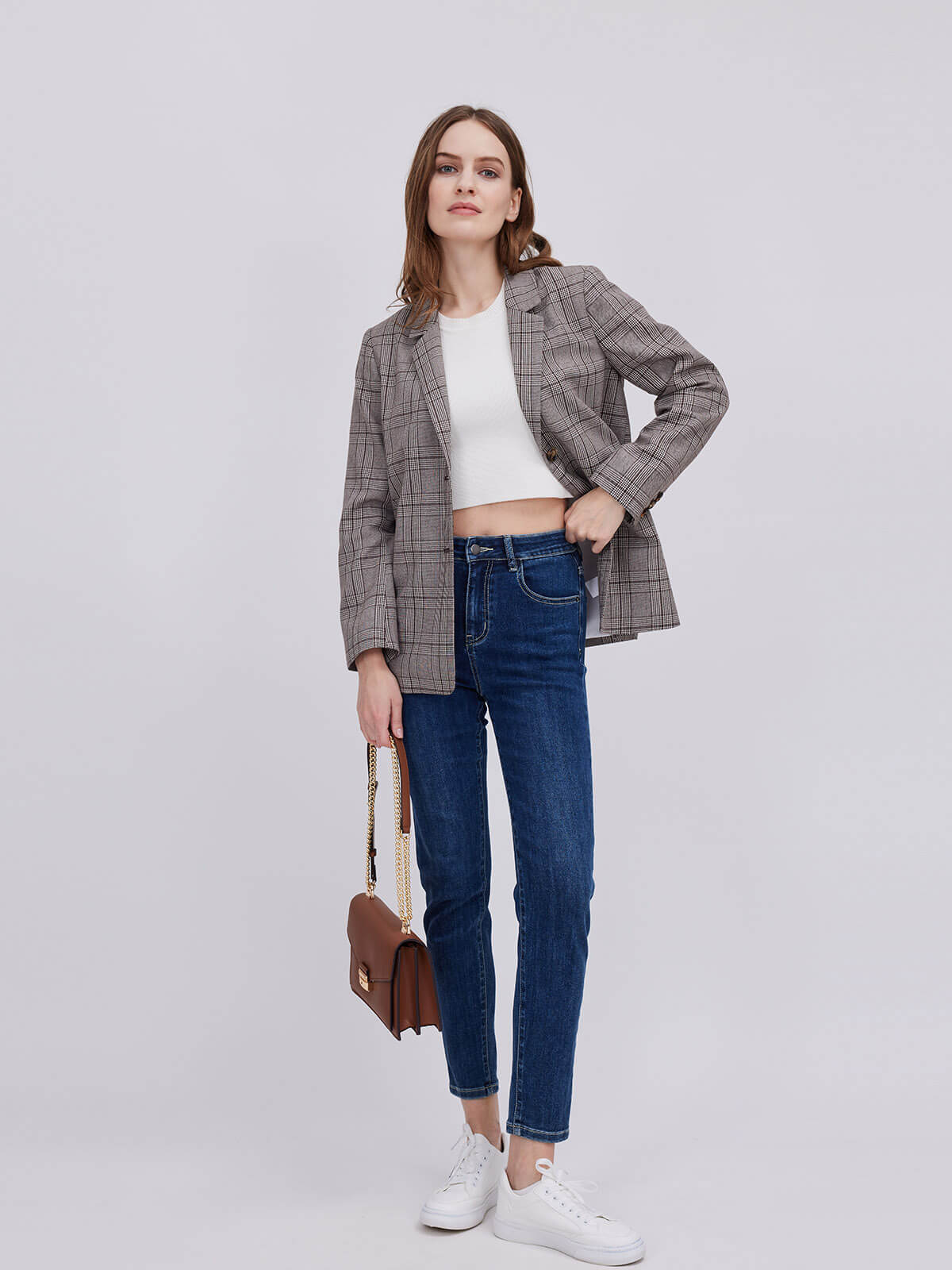 Relaxed Fit Lapel Collar Blazer for Women