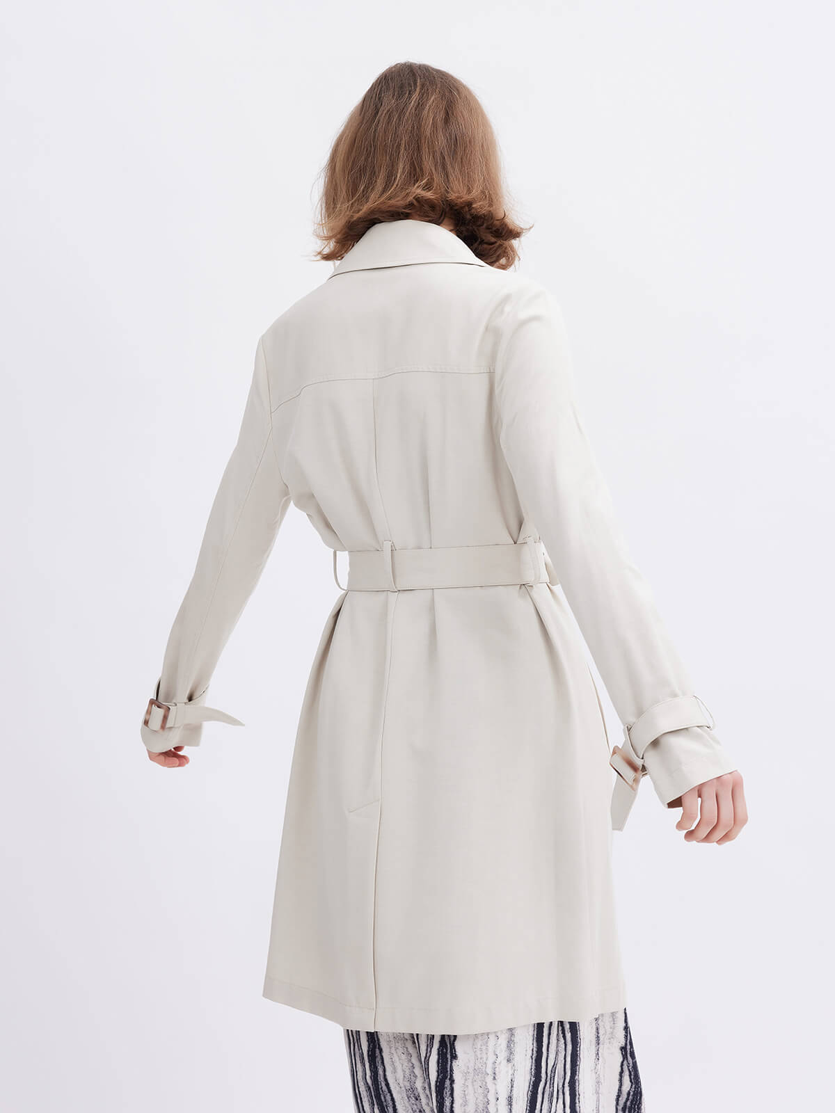 ASOBIO Fashion Belted Trench Coat
