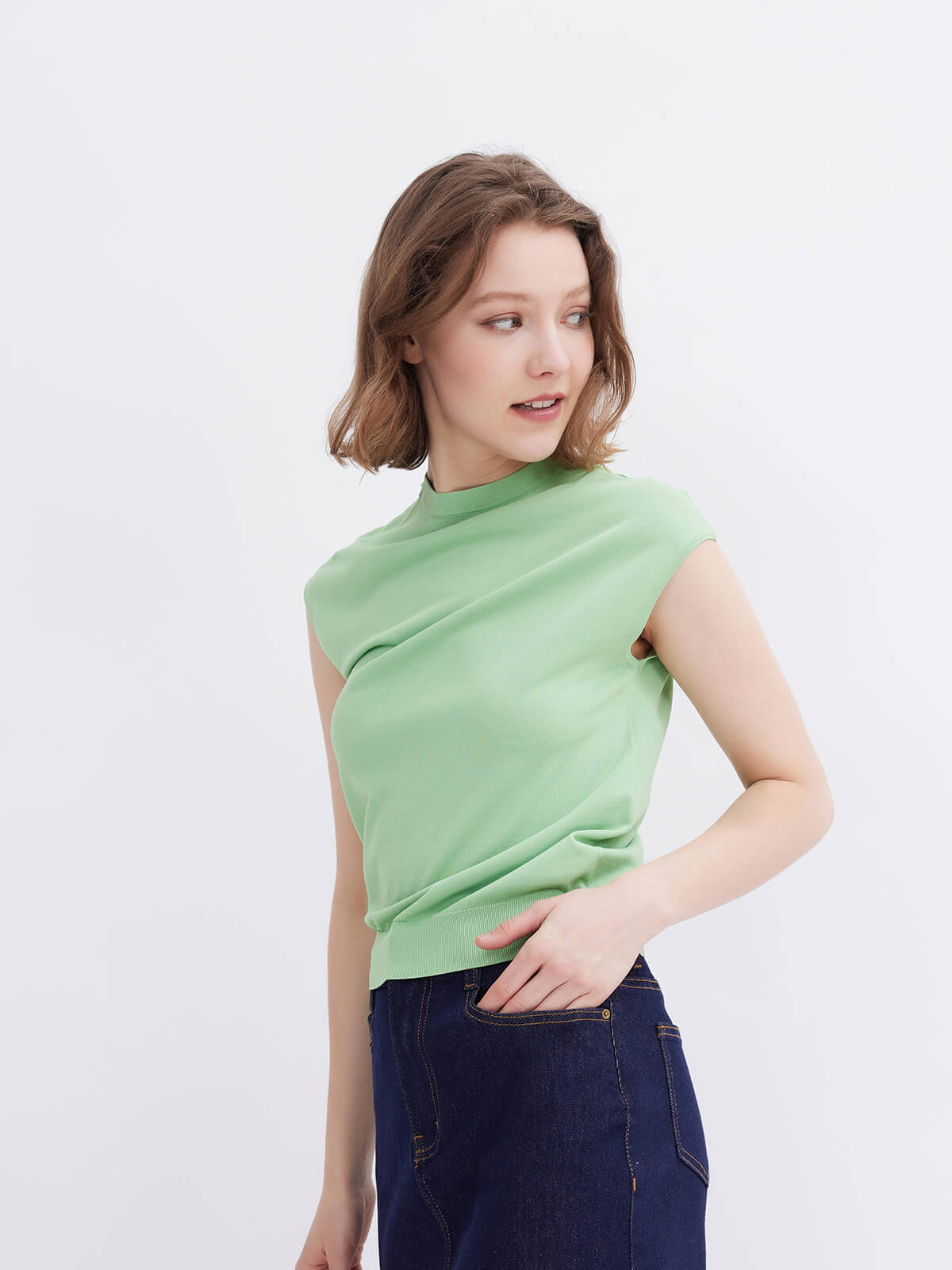 Women's Green Oversized Casual Knitwear