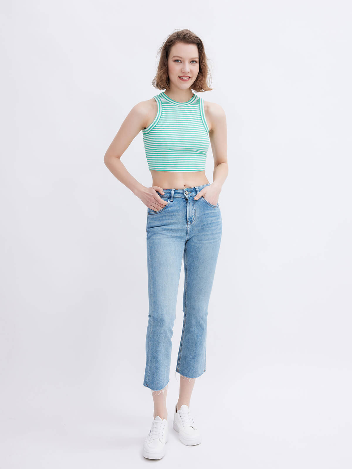 Green Stretchy Tee Top